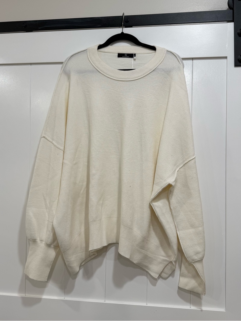 Oversized Crewneck Sweater in Cream